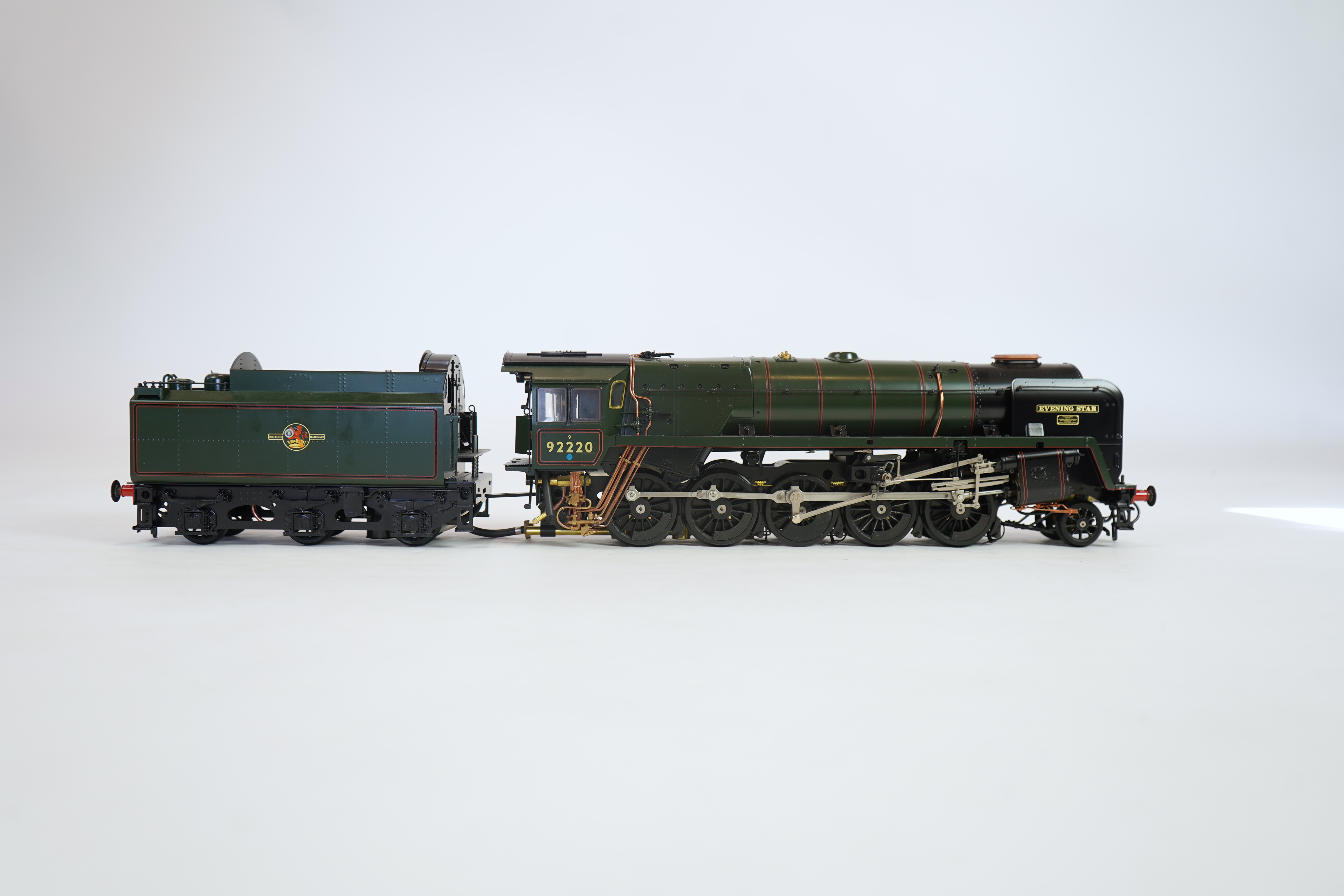 A Gauge One Aster Hobbies live steam BR Class 9F, 2-10-0 tender locomotive, Evening Star 92220, the factory ‘Built Up’ version, spirit fired working two cylinder motion, with assembly instructions, operating instructions